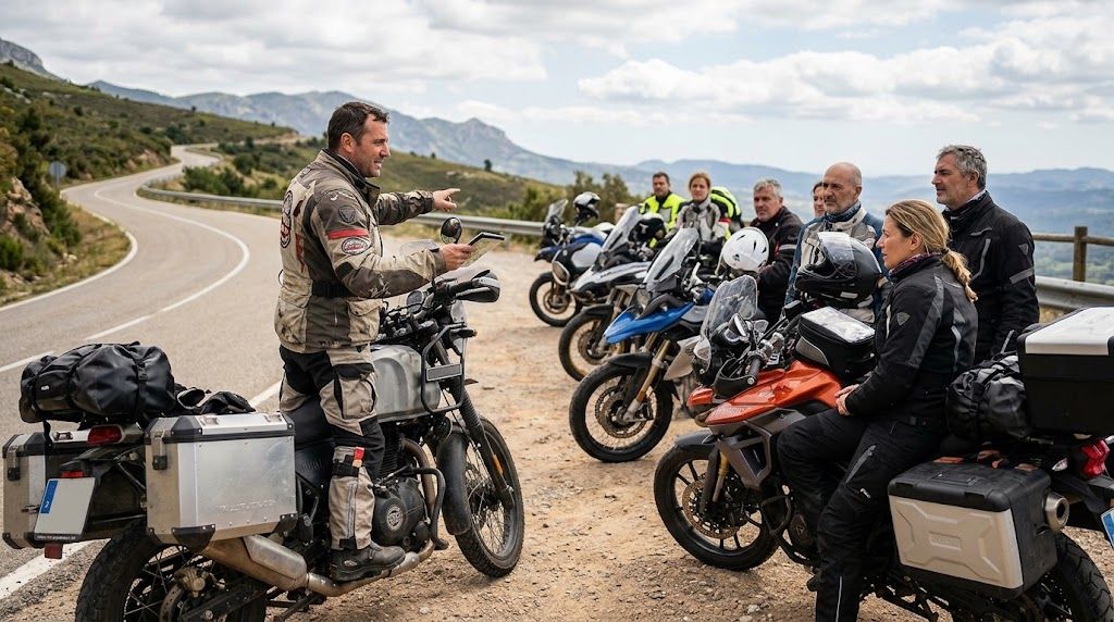 Motocicleta preparada para una aventura