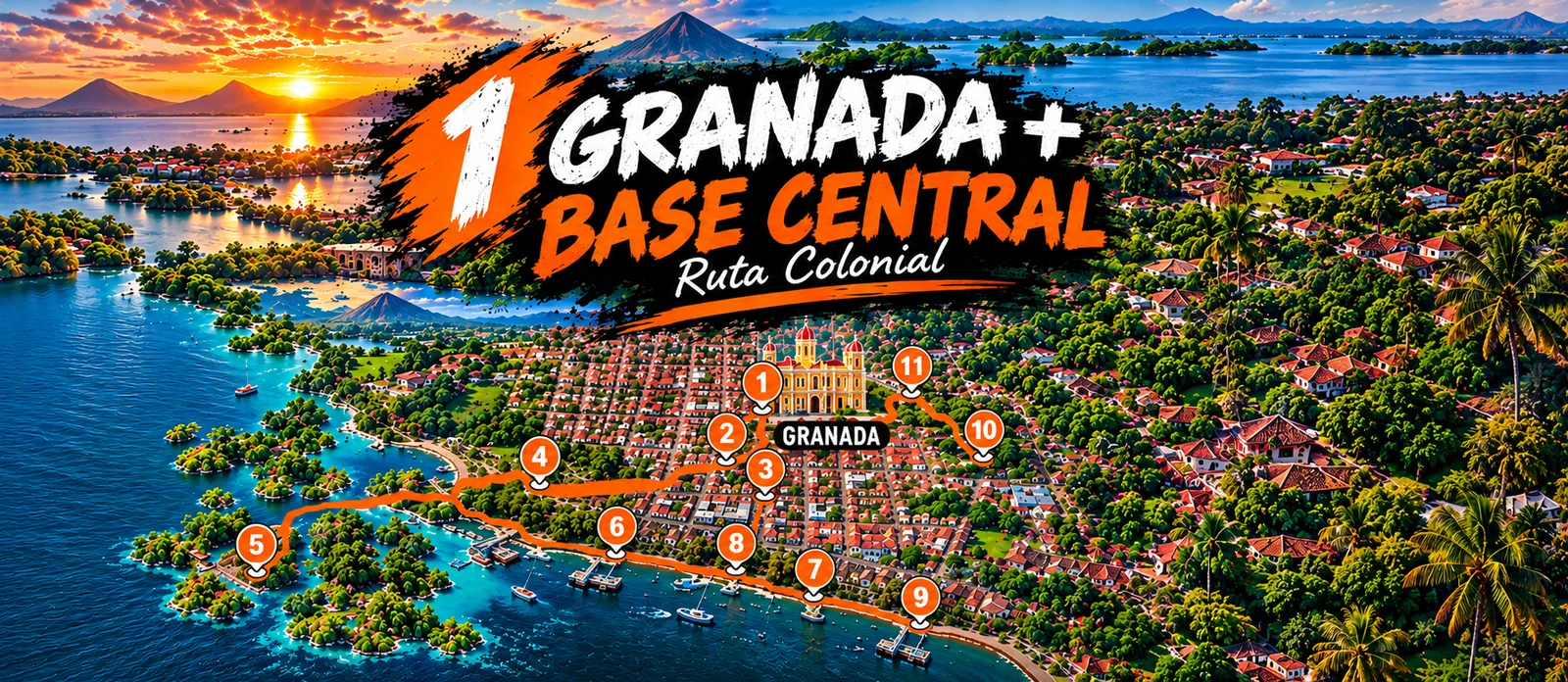Mapa de la ruta Granada + Base Central