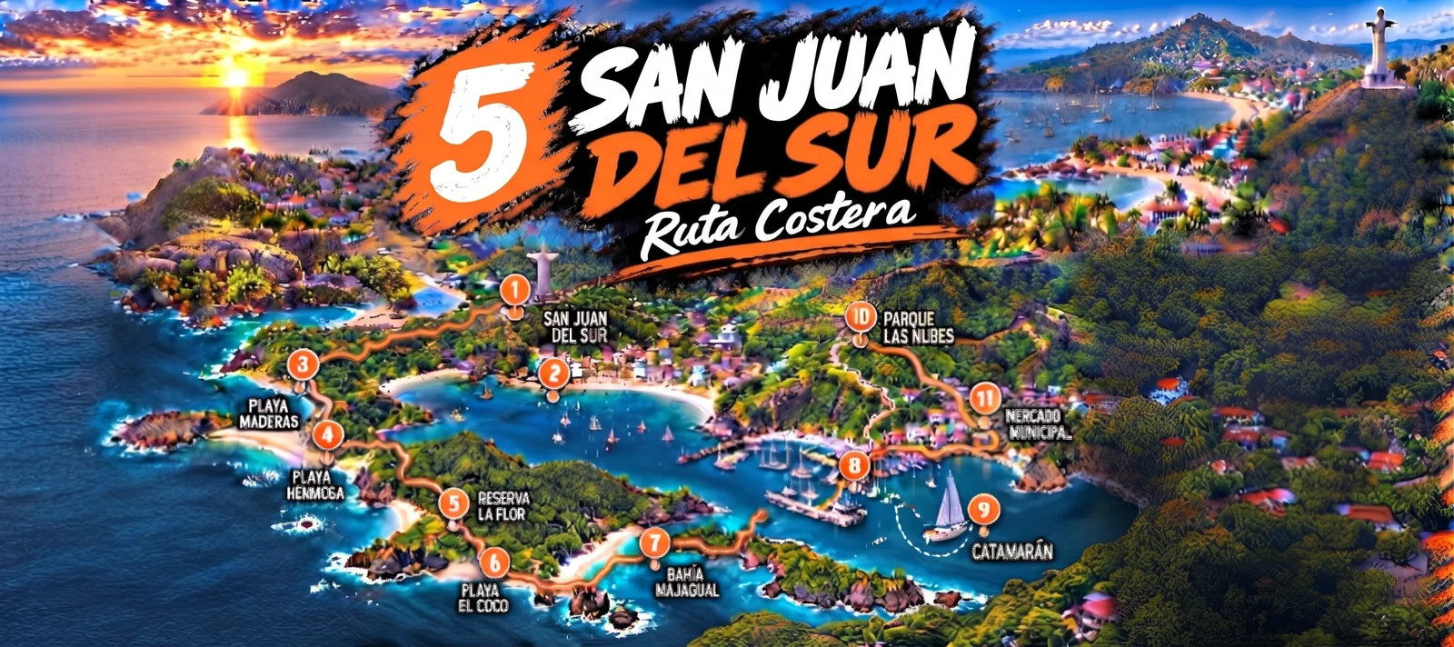 Mapa de la ruta San Juan del Sur